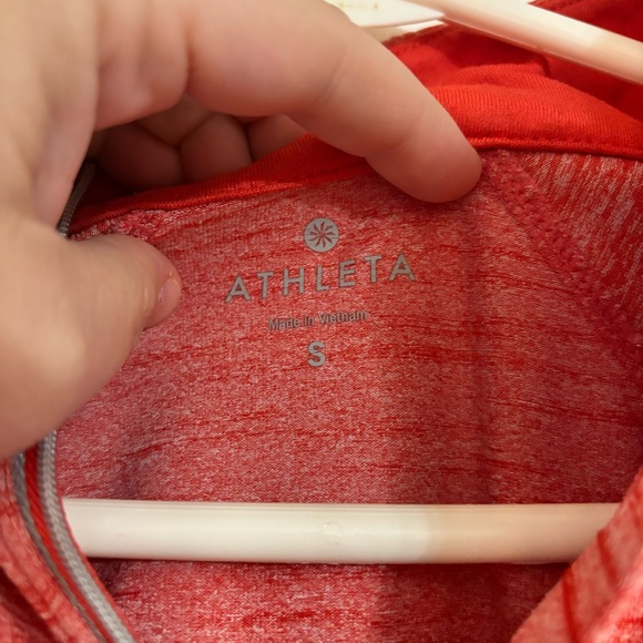 Athleta Womens Running Wild Half Zip Pullover Jacket Orange/Red Women's Size S - Picture 5 of 8